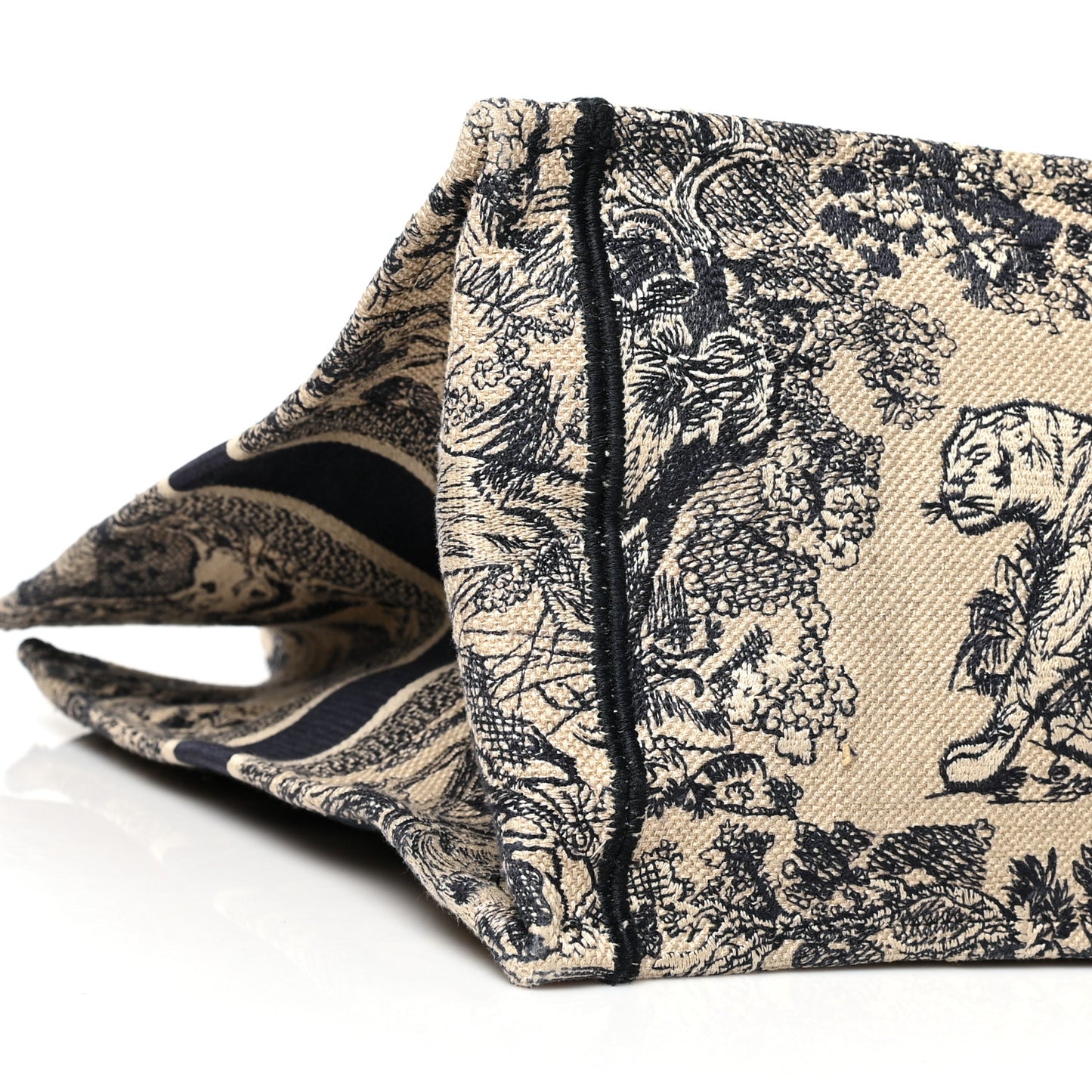 Canvas Embroidered Large Dioriviera Toile De Jouy Book Tote Black