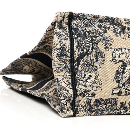 Christian Dior Canvas Embroidered Large Dioriviera Toile De Jouy Book Tote Black 8 of 12