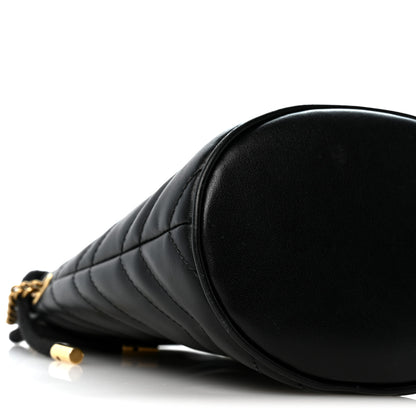 Gucci Calfskin Matelasse Mini GG Marmont 2.0 Bucket Bag Black 8 of 10