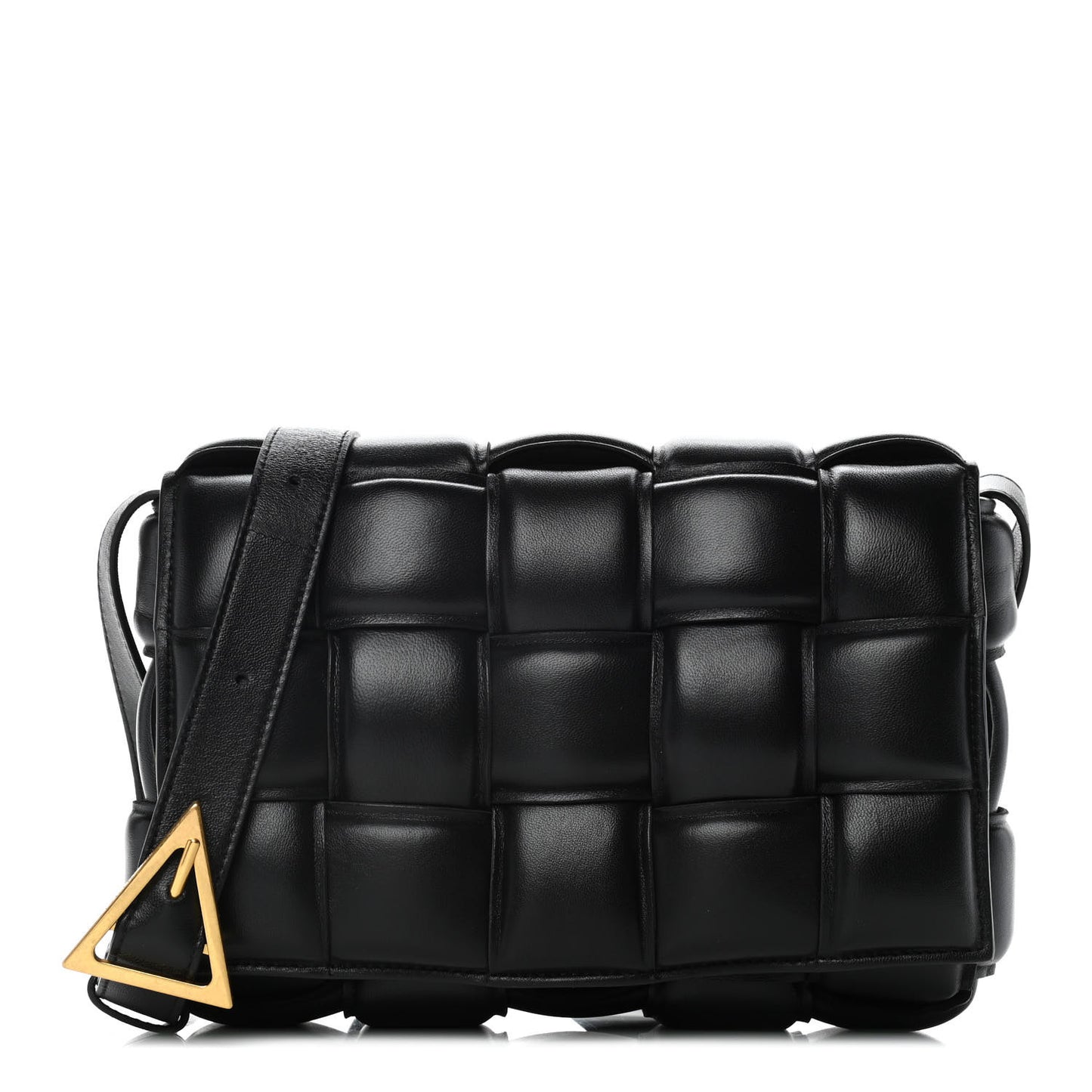 Nappa Maxi Intreccio Padded Cassette Crossbody Bag Black