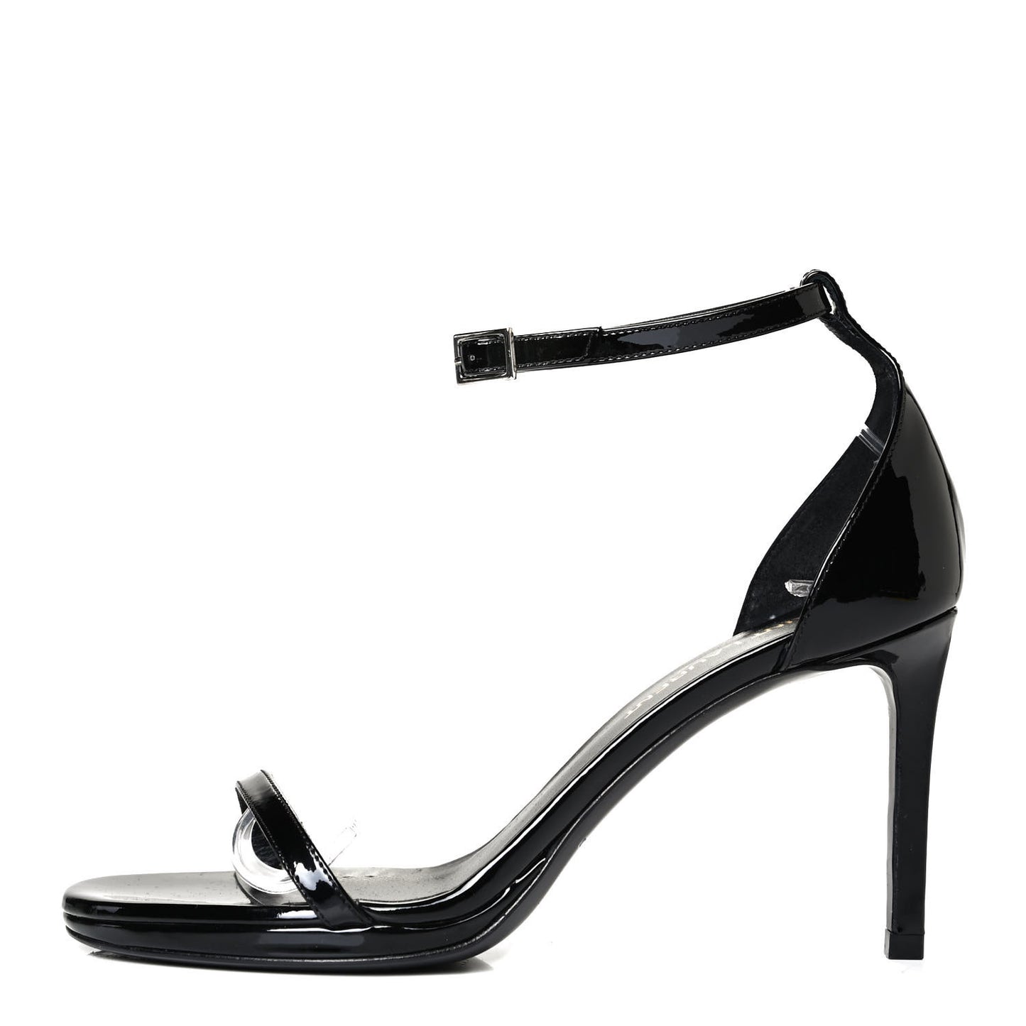 Calfskin Jane 80 Ankle Strap Sandals 35.5 Black
