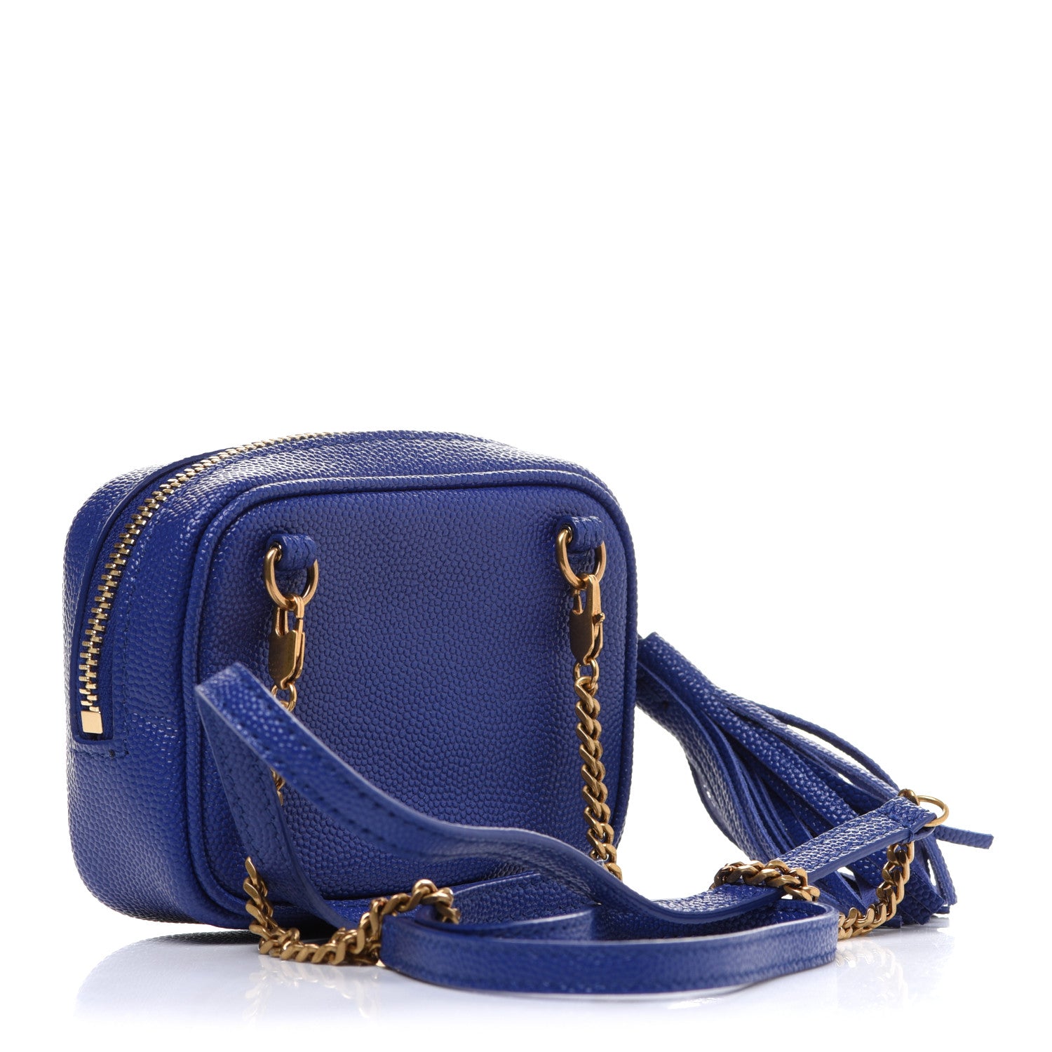 Saint Laurent Grain De Poudre Matelasse Monogram Baby Lou Camera Bag Sapphire Blue 3 of 10