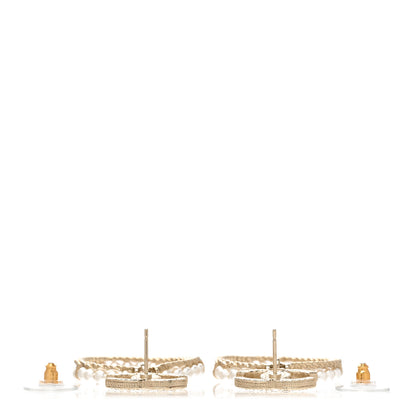 Chanel Crystal Pearl Chanel Charms CC Drop Earrings Gold 3 of 5