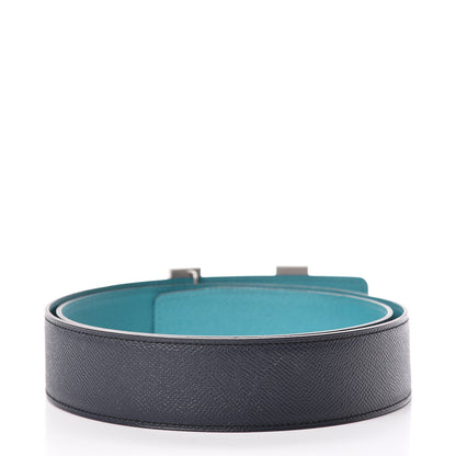 Hermes Epsom 42mm Constance H Belt 100 Bleu Paon Bleu Obscur 3 of 13