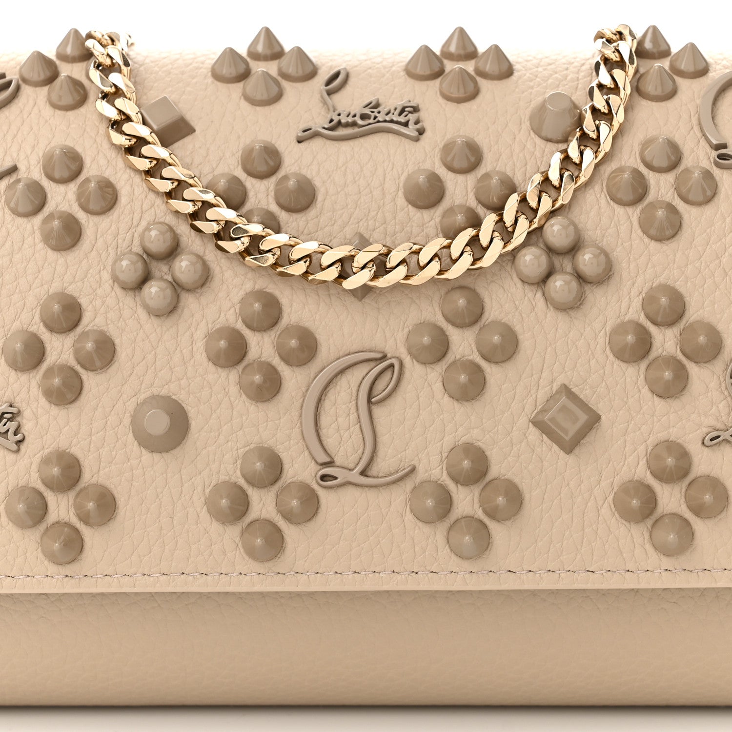 Christian Louboutin Calfskin Spikes Loubinthesky Paloma Clutch Saharienne 8 of 11