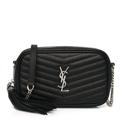 Saint Laurent Grain De Poudre Matelasse Monogram Mini Lou Camera Bag Black 1 of 11