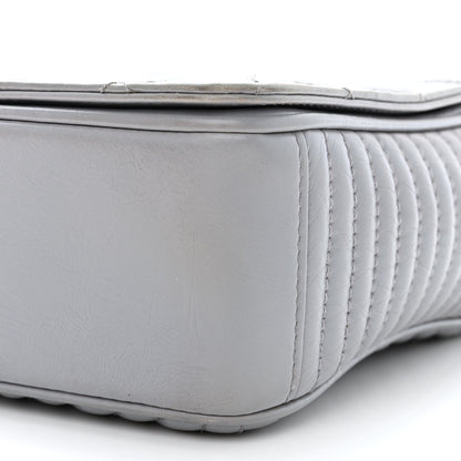 Chanel Glazed Calfskin Quilted Medium Coco Boy Flap Light Grey 9 of 11