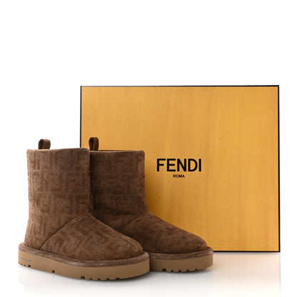 Fendi Chamois FF Apres Chic Low Boots 37 Marrone 9 of 9