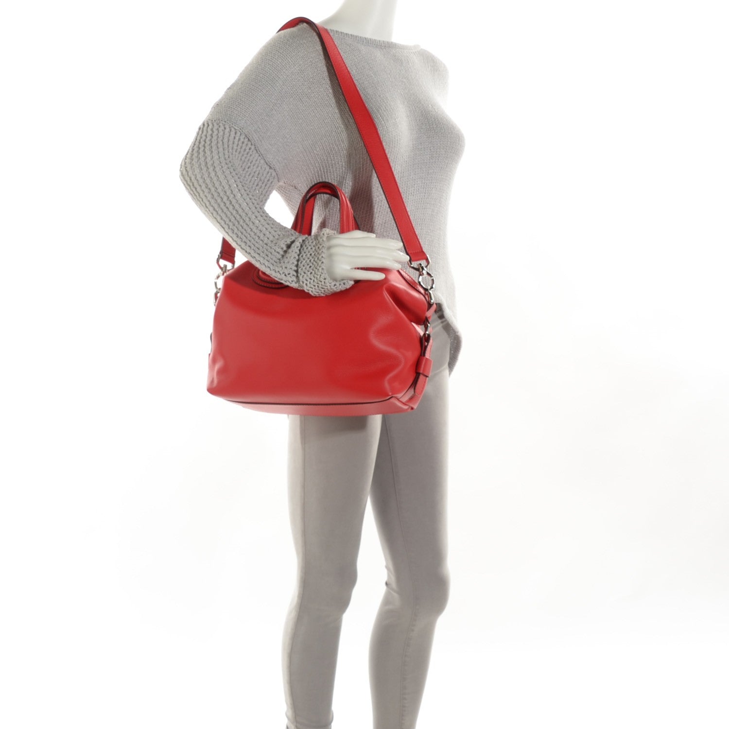 Givenchy Waxed Calfskin Small Nightingale Bright Red 2 of 10