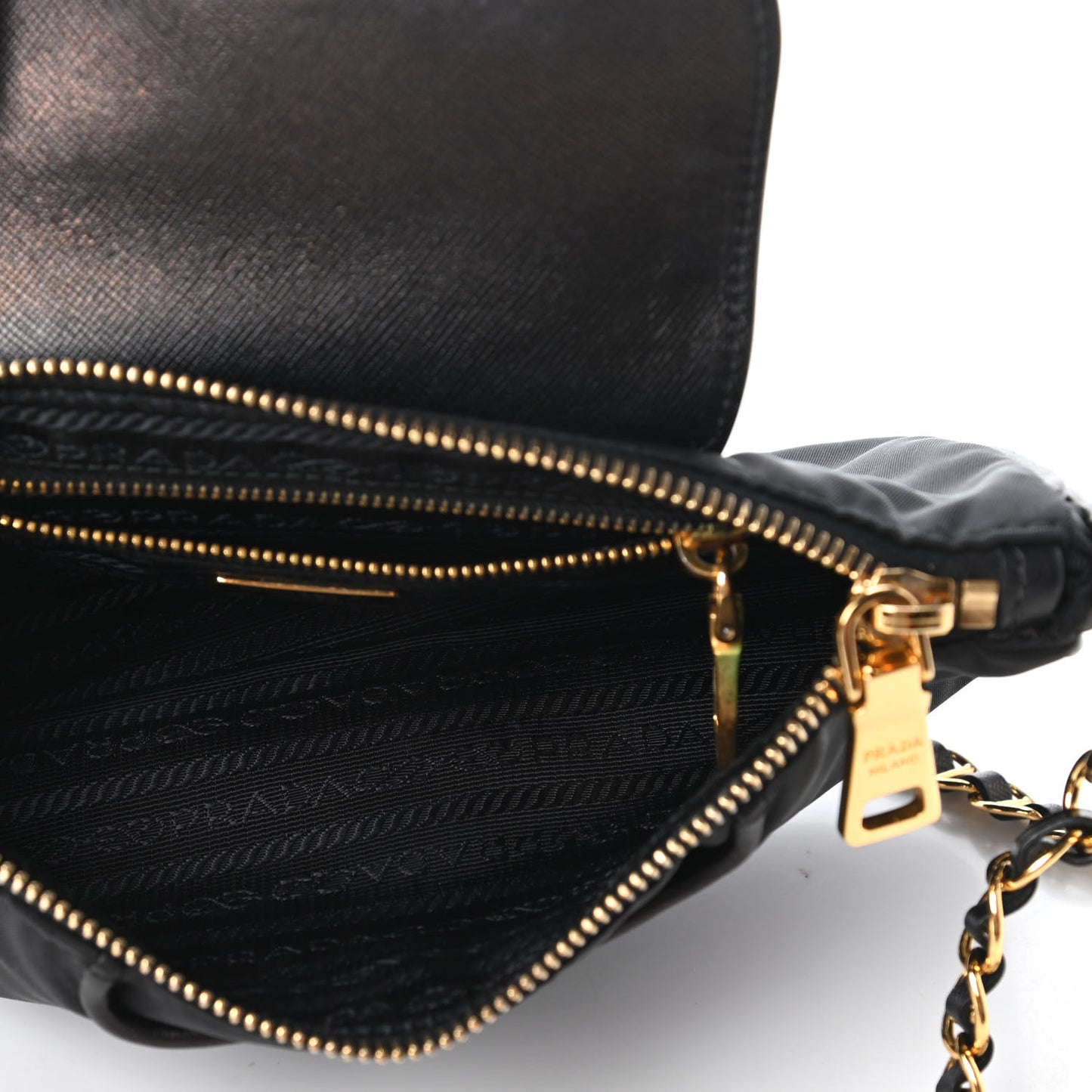 Tessuto Nylon Saffiano Crossbody Bag Black