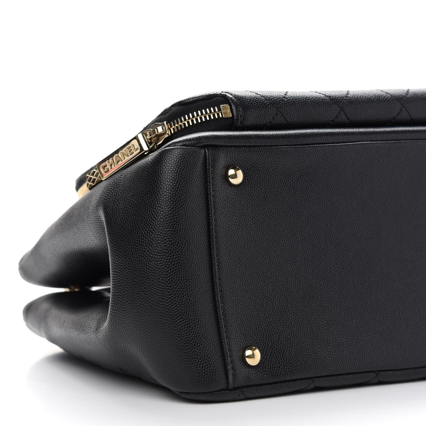 Caviar Quilted Small Business Affinity Shopping Bag Black