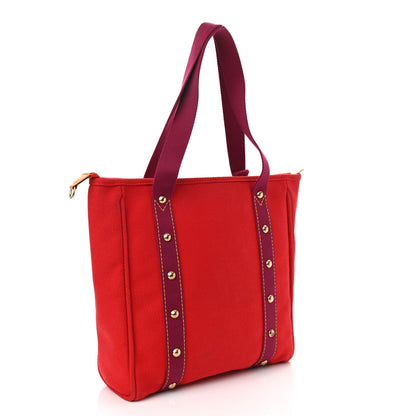 Louis Vuitton Toile Antigua Cabas MM Red Pink 3 of 10