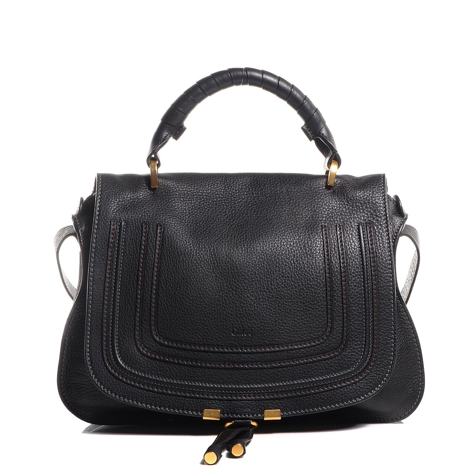 Chloe Calfskin Medium Marcie Top Handle Bag Black 1 of 10
