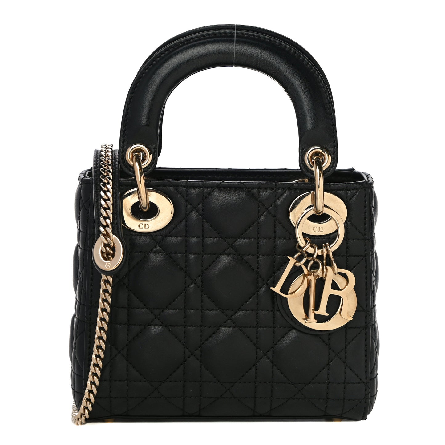 Lambskin Cannage Mini Lady Dior Black