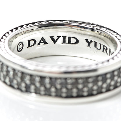 David Yurman Sterling Silver Gray Sapphires Streamline Two-Row Band Ring 60 9 4 of 5