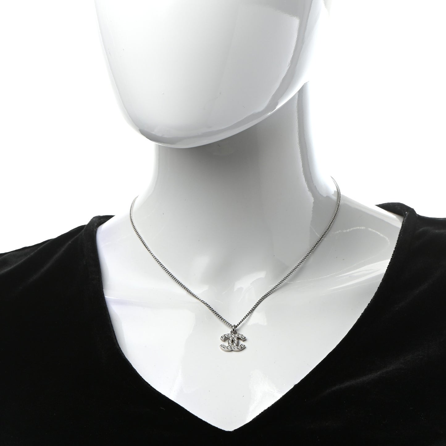 Crystal Timeless CC Necklace Silver