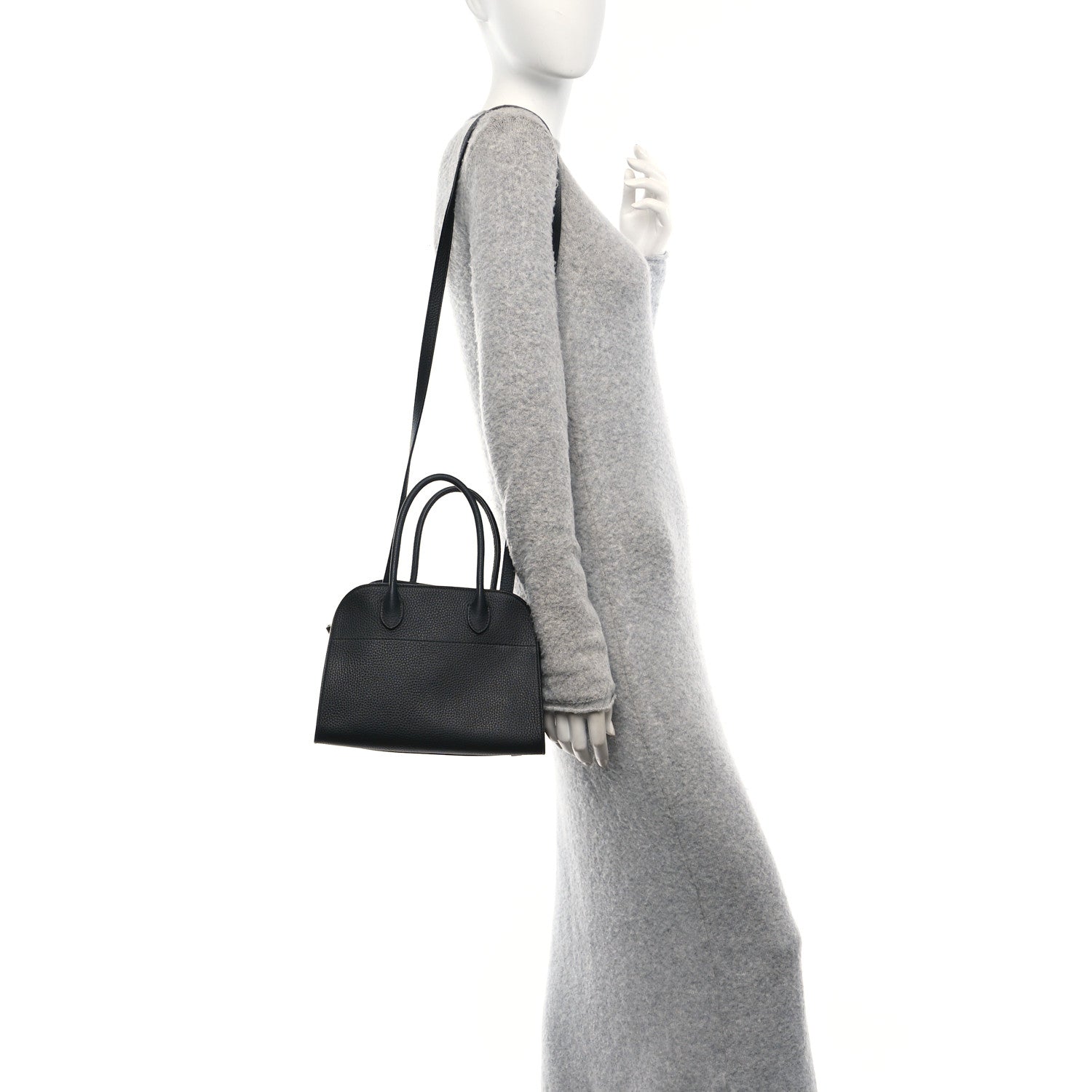 The Row Grained Calfskin Soft Margaux 10 Bag Black 2 of 9
