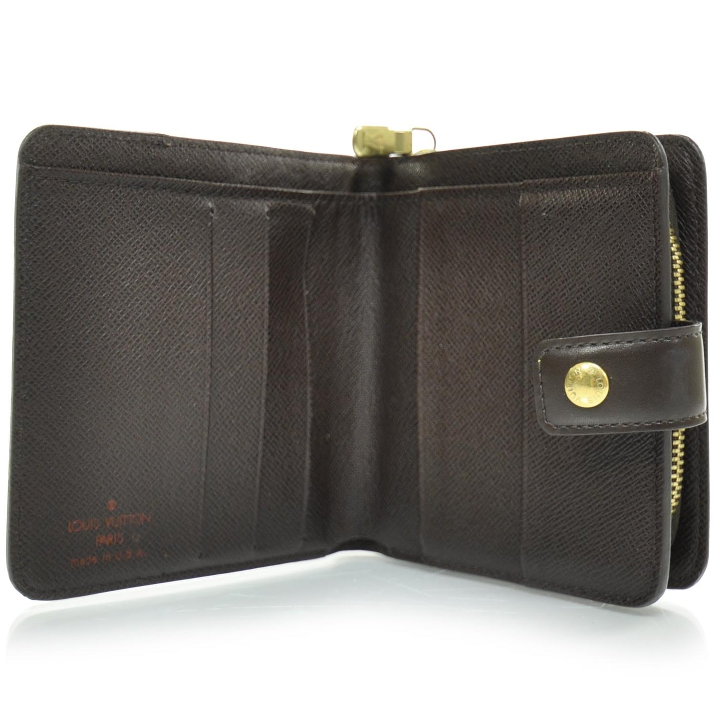Damier Ebene Compact Zippe Zipped Wallet