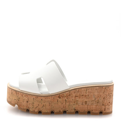 Hermes Calfskin Cork Eze 30 Sandals 37 White 1 of 10