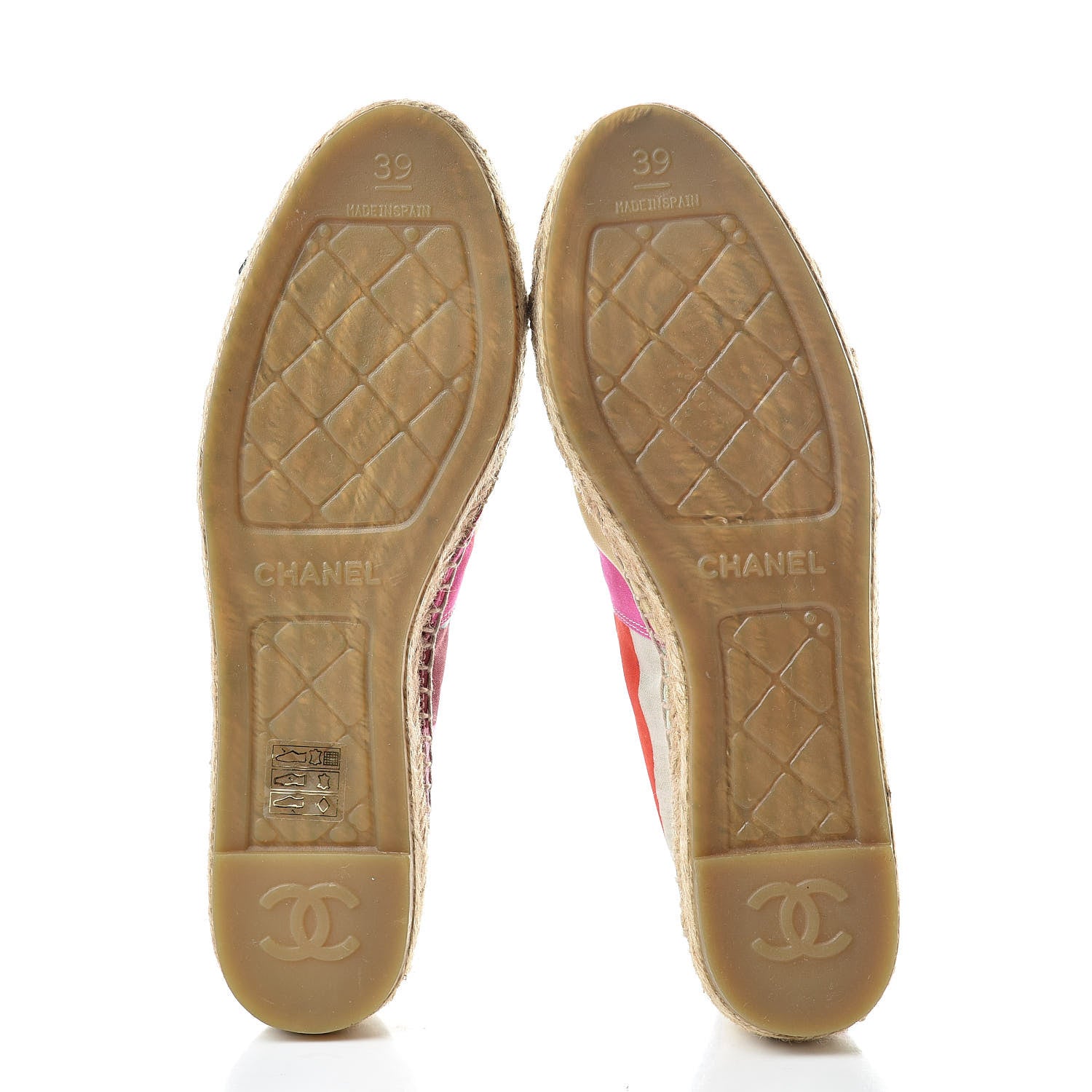 Chanel Patent Fabric Striped CC Espadrilles 39 Multicolor Black 5 of 13