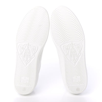 Gucci Calfskin Miro Soft Tennis Embroidered Mens Ace Sneakers 7.5 White Rio Blue 5 of 7
