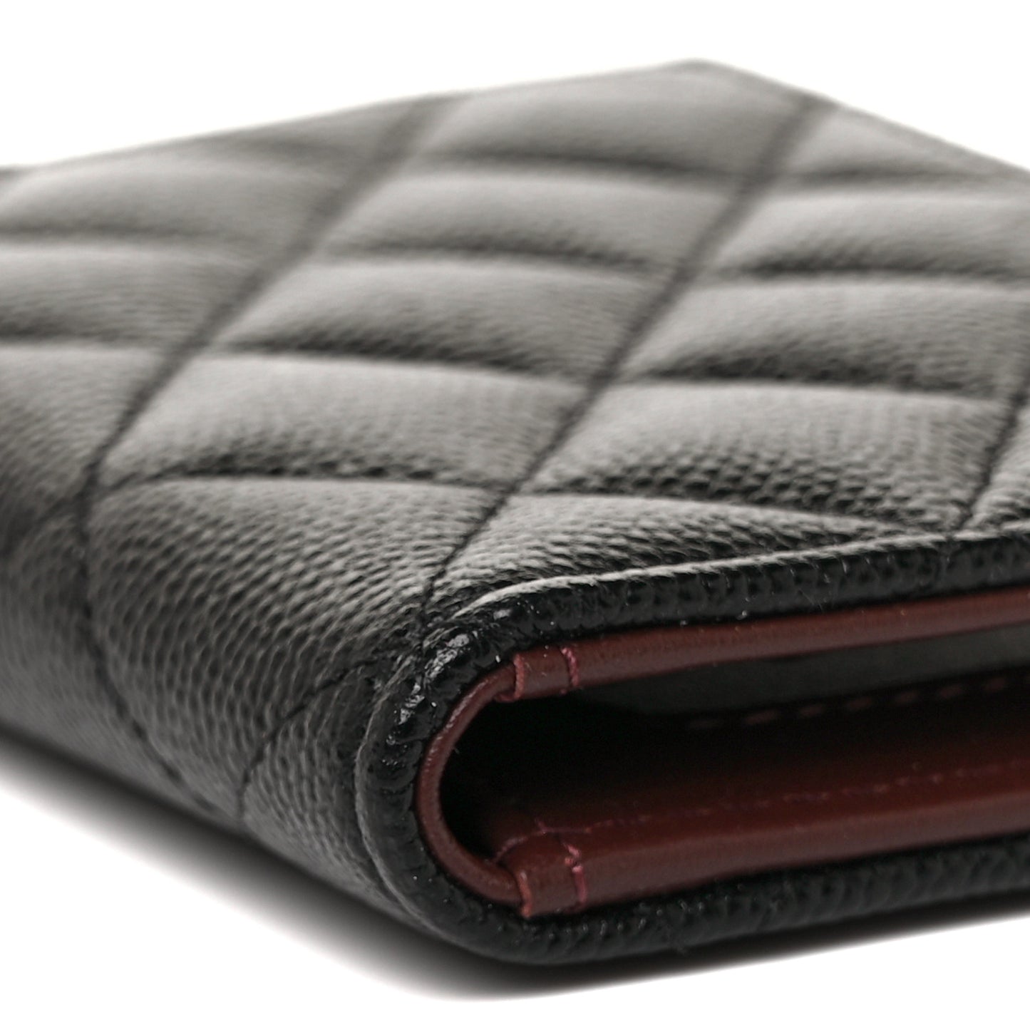 Caviar Quilted Card Holder Wallet Black