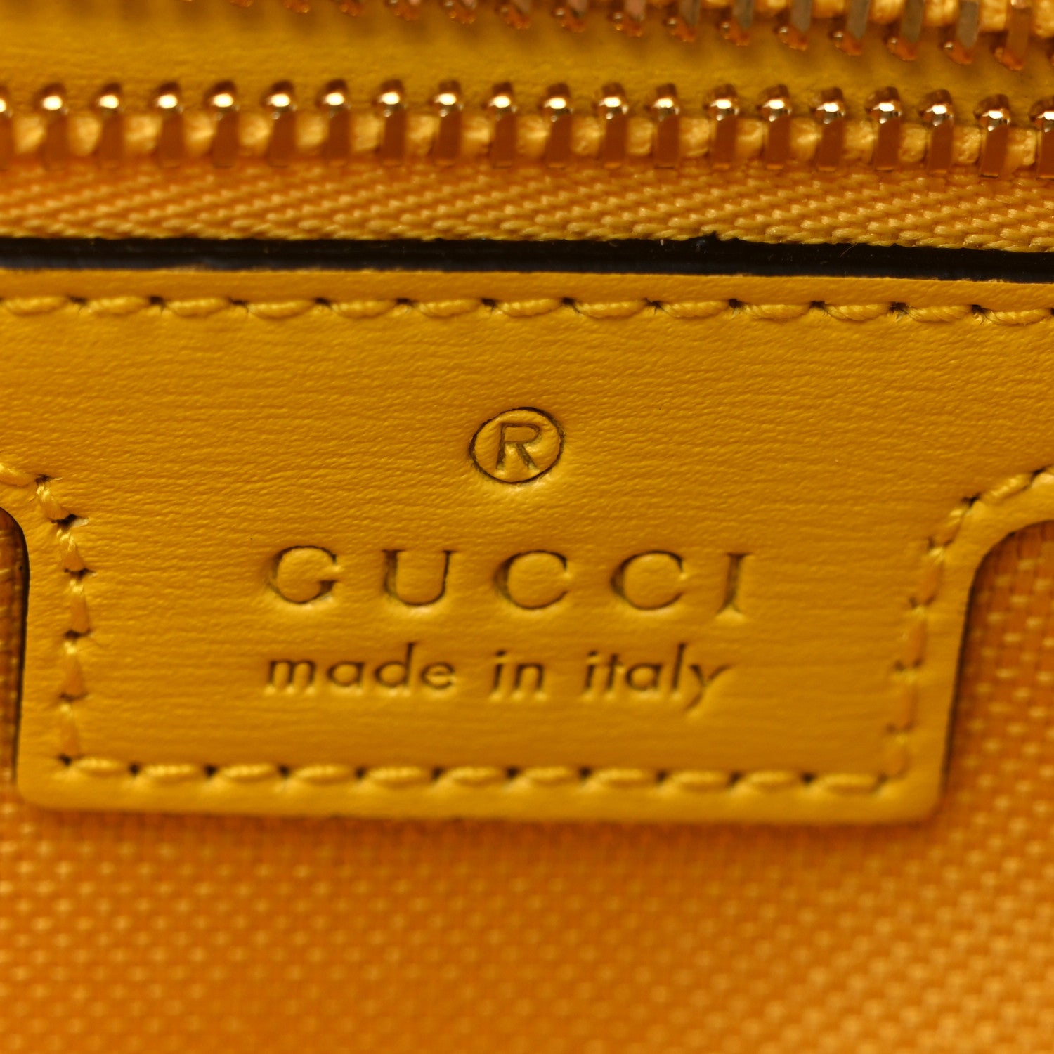 Gucci GG Monogram Textured Dollar Calfskin Small Luce Shoulder Bag Yellow 6 of 10