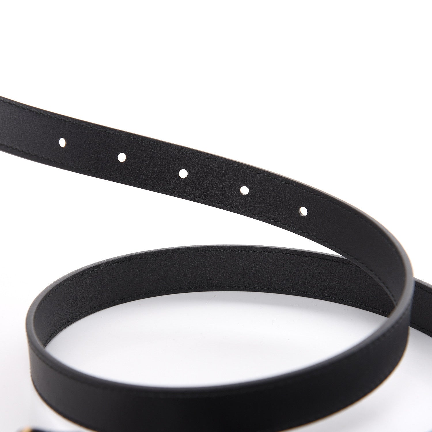 Gucci Moon Calfskin Pearl Double G 20mm Belt 80 32 Black Cream 4 of 6