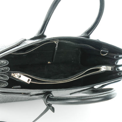 Saint Laurent Calfskin Crocodile Embossed Small Sac de Jour Black 5 of 7