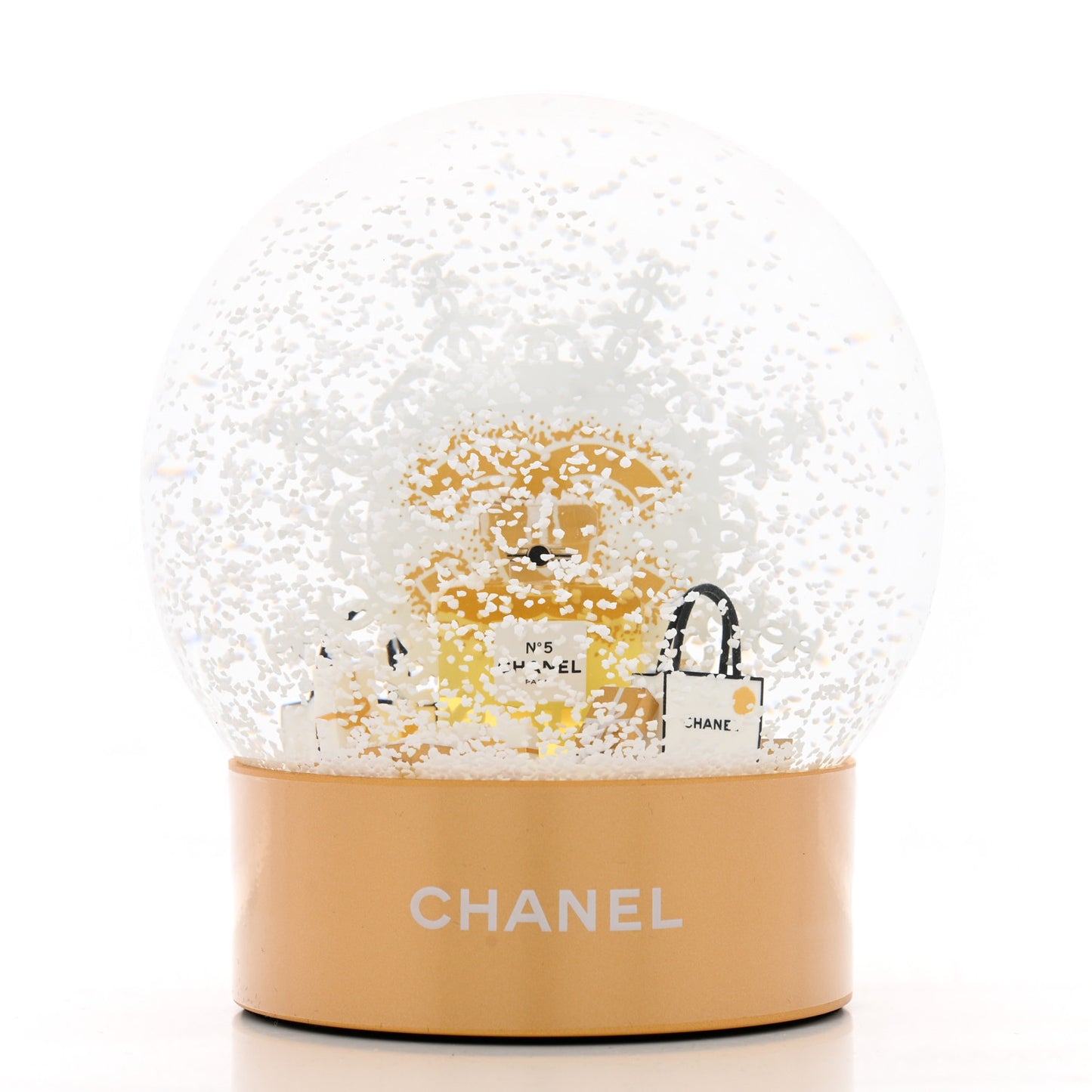 Glass N°5 Perfume Bottle Snow Globe
