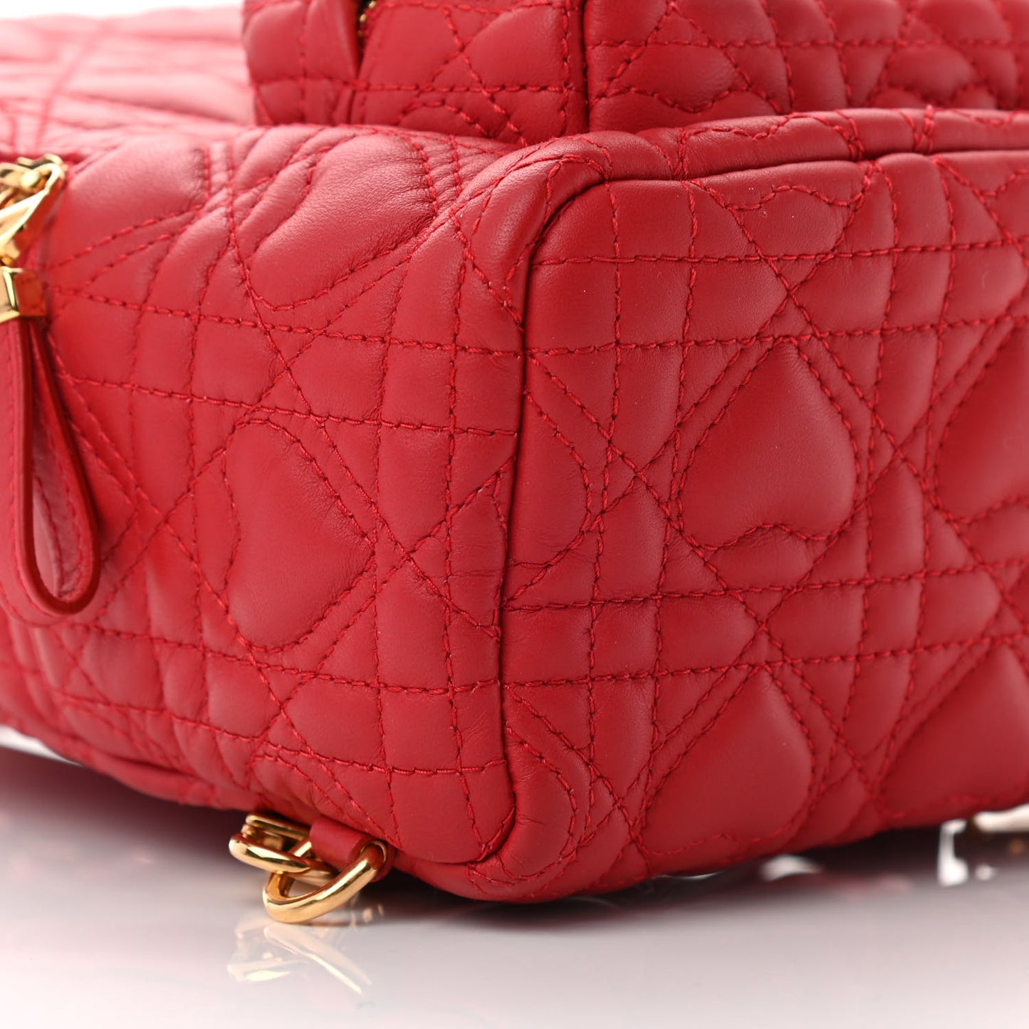 Lambskin Cannage Dioramour Mini Backpack Bright Red