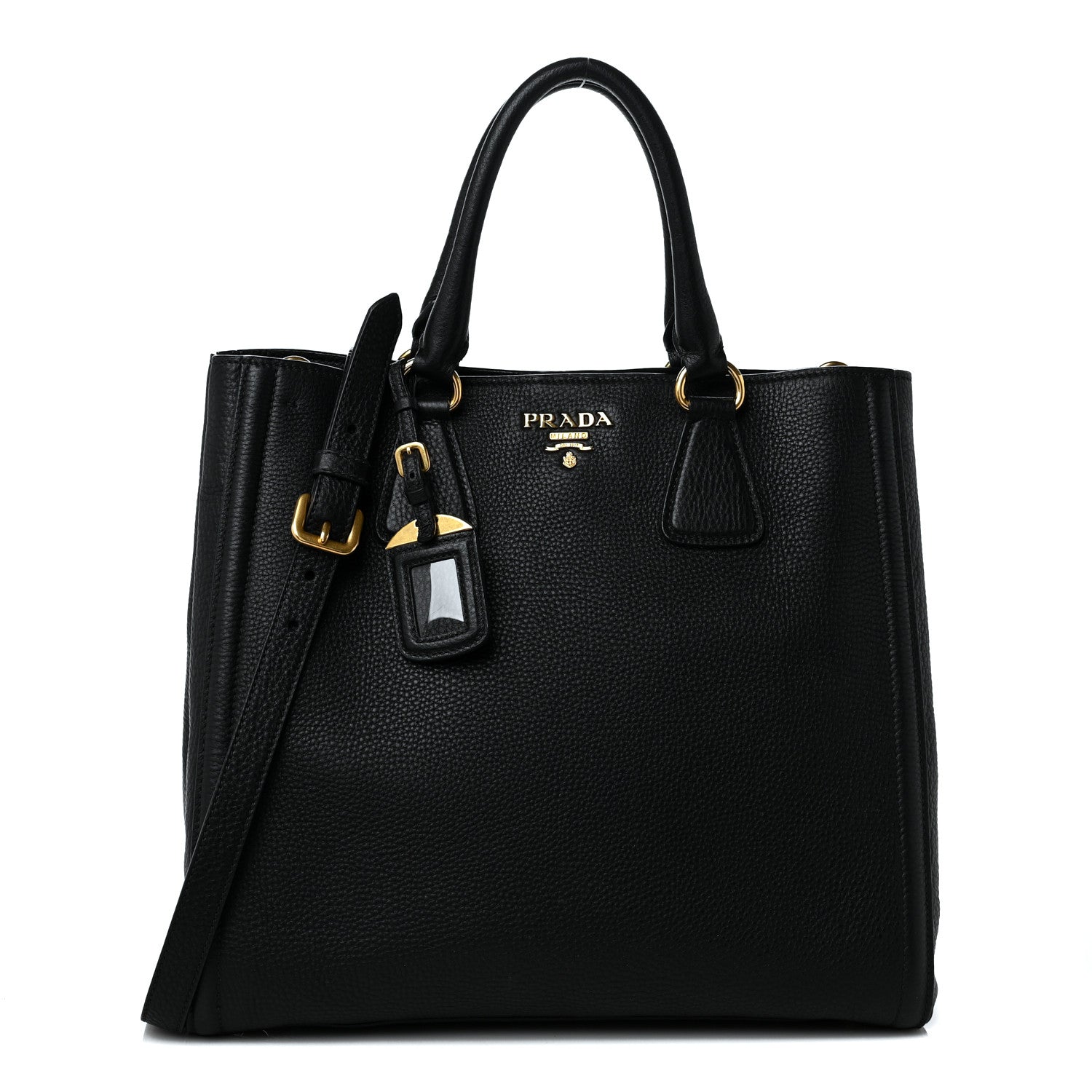 Prada Vitello Daino Shopping Tote Black 1 of 11