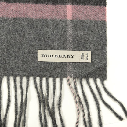 Burberry Cashmere Giant Check Fringe Scarf Antique Blush 3 of 4