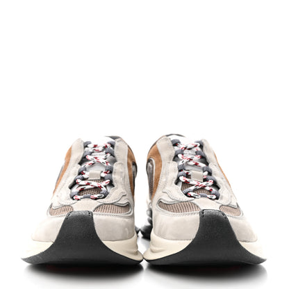 Gucci Technical Knit Fabric Suede Calfskin Mens Gucci Run Sneakers 35.5 Light Grey Brown 2 of 19