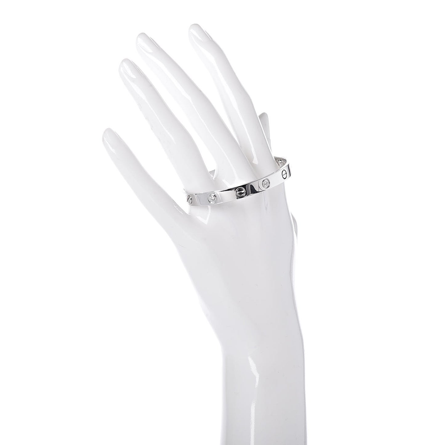 18K White Gold 6 Diamond LOVE Bracelet 16