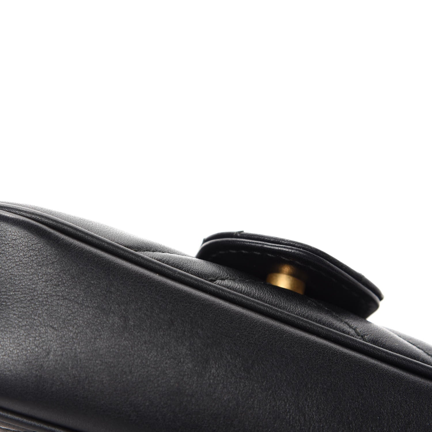 Gucci Calfskin Matelasse Super Mini GG Marmont Shoulder Bag Black 10 of 13
