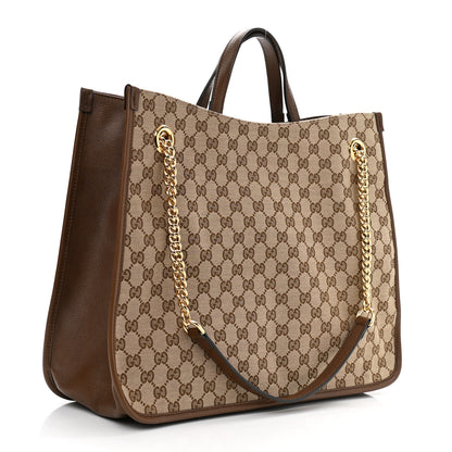 Gucci Monogram Calfskin Large Horsebit 1955 Tote Bag Beige Brown Sugar 3 of 10