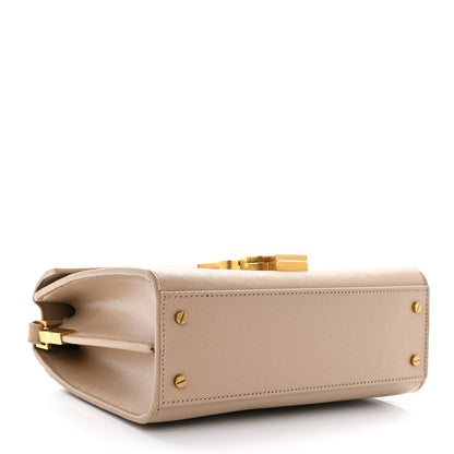 Saint Laurent Grain de Poudre Mini Classic Monogram Cassandra Top Handle Beige 4 of 10