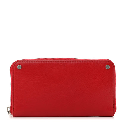 Balenciaga Agneau Continental Zip Around Wallet Cardinal 1 of 9