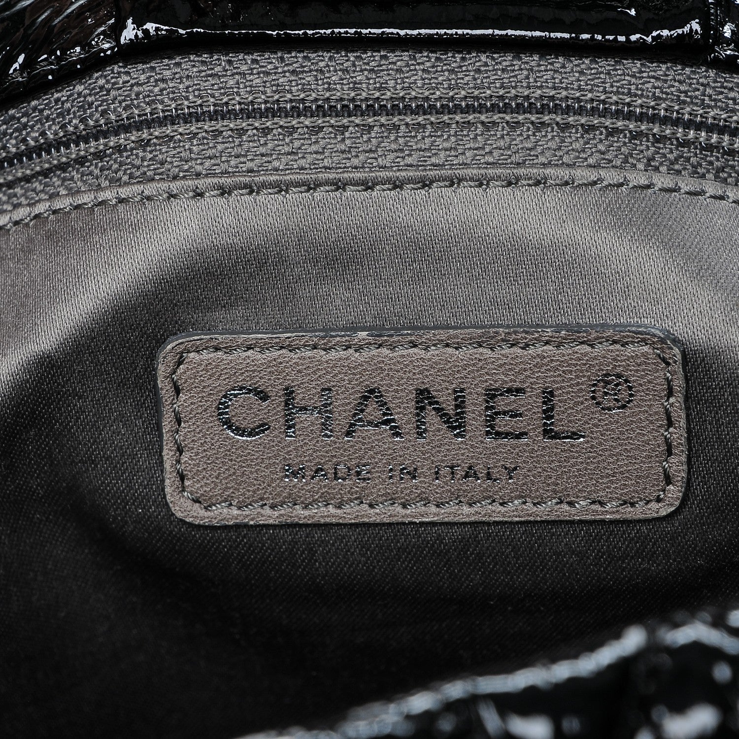 Chanel Vinyl Graphic Edge Accordion Flap Black 6 of 7