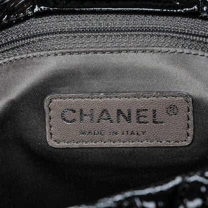 Chanel Vinyl Graphic Edge Accordion Flap Black 6 of 7