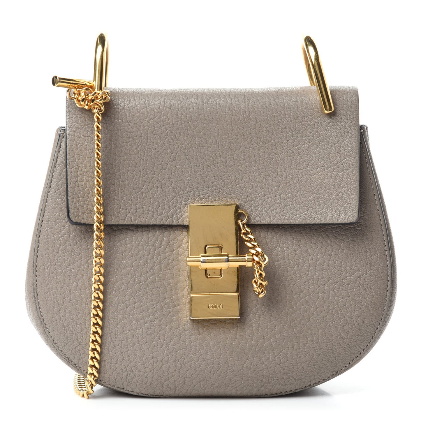 Grained Lambskin Mini Drew Shoulder Bag Motty Grey