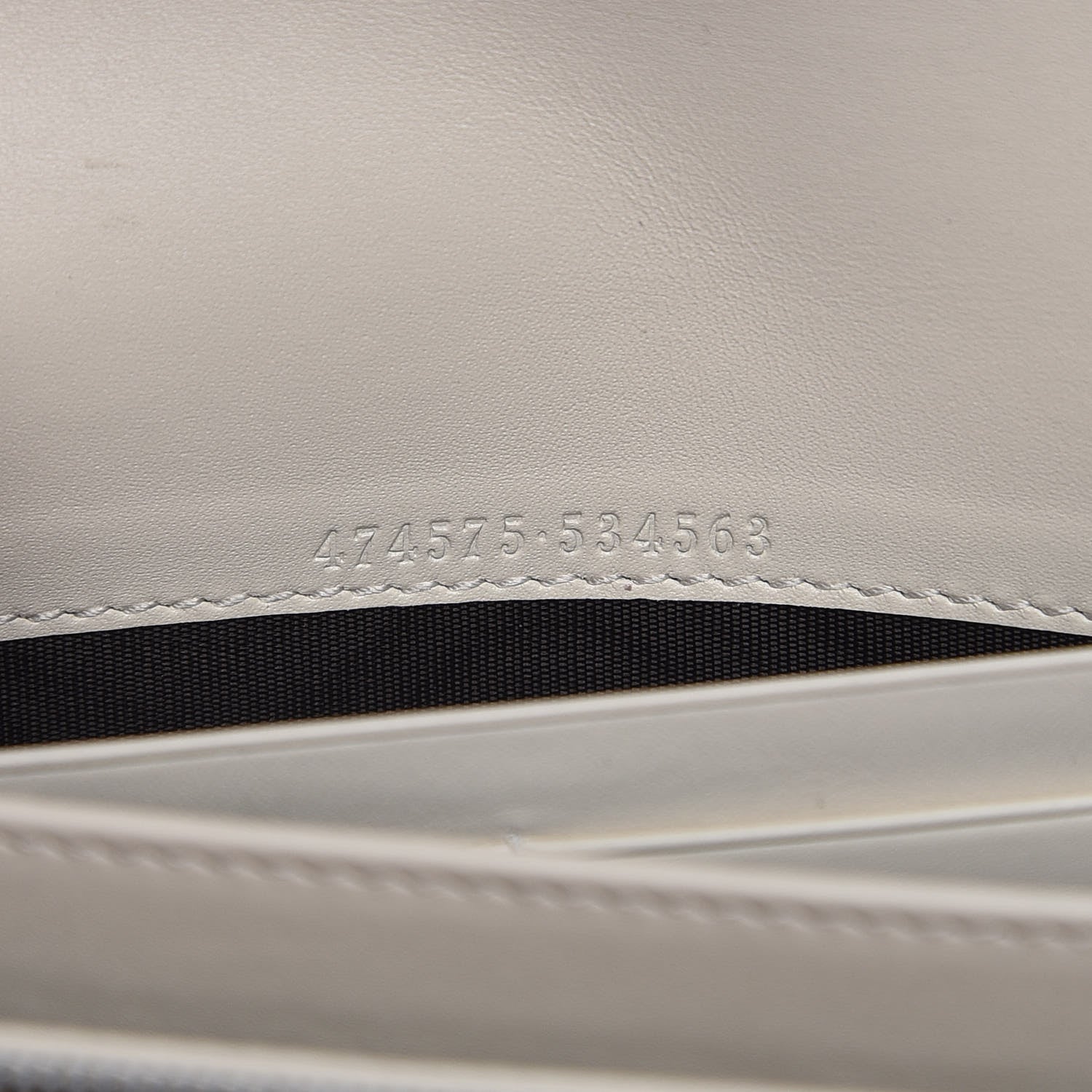 Gucci Calfskin Matelasse GG Marmont Chain Wallet Mystic White 8 of 9