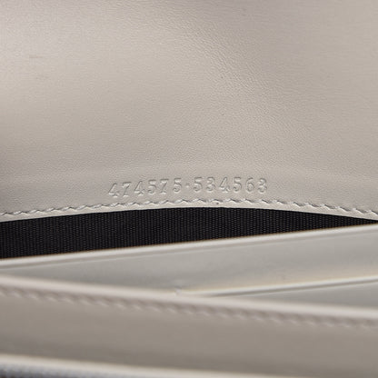 Gucci Calfskin Matelasse GG Marmont Chain Wallet Mystic White 8 of 9