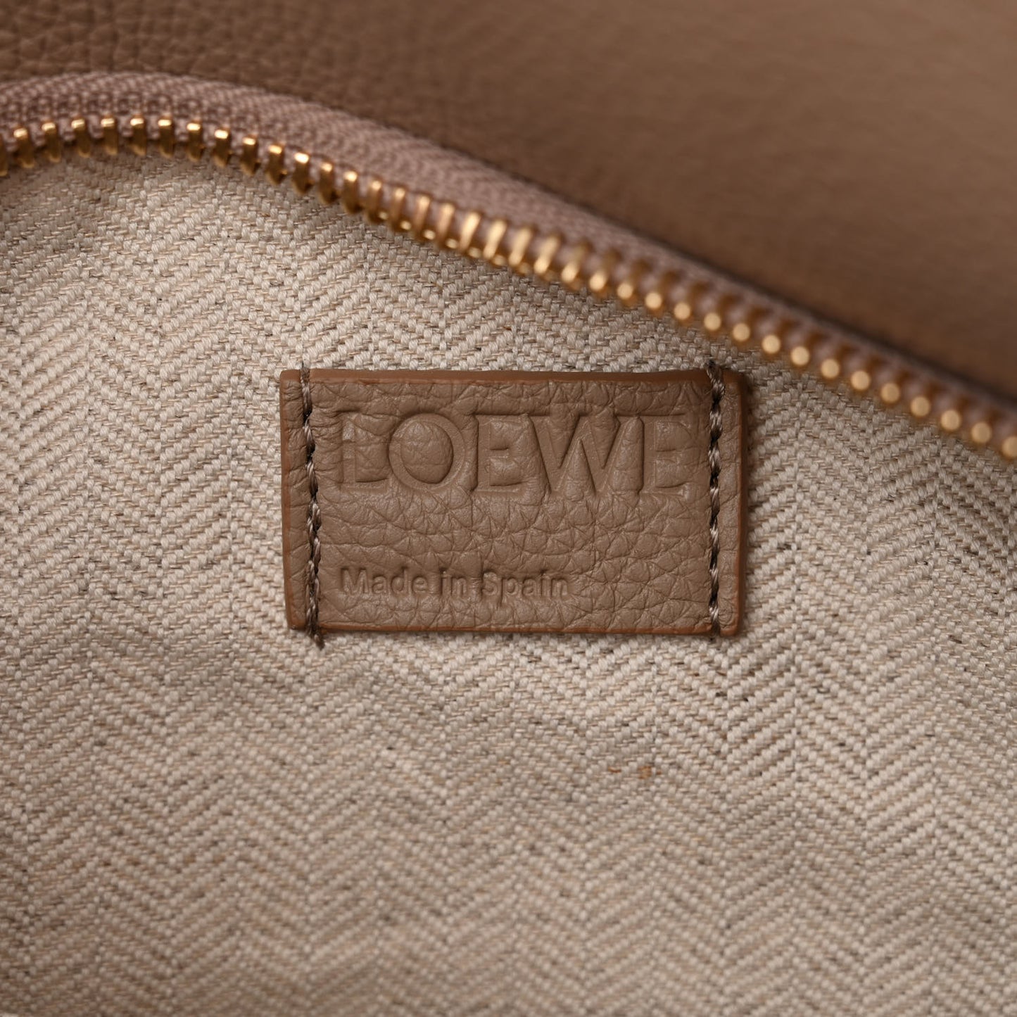 Grained Calfskin Small Puzzle Edge Bag Sand