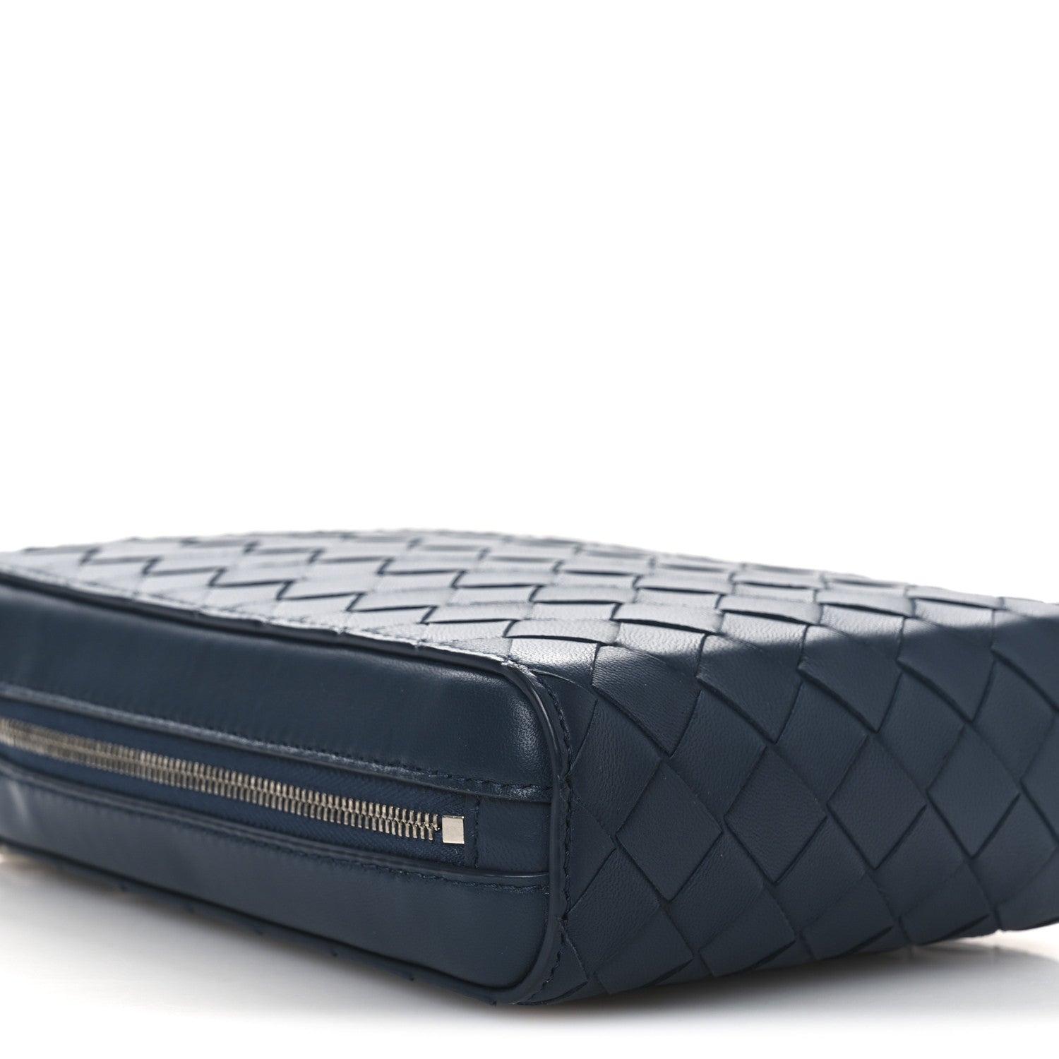 Bottega Veneta Nappa Intrecciato Vertical Shoulder Bag Blue