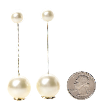 Chanel Pearl CC Chain Drop Earrings Gold 2 of 5