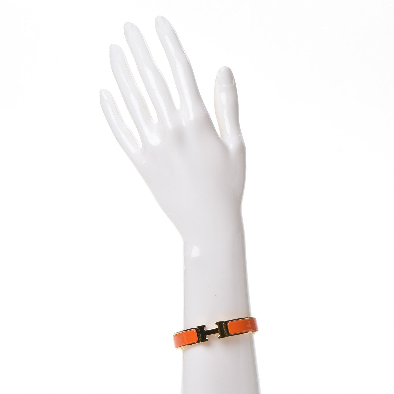 Hermes Enamel Narrow Clic Clac H Bracelet PM Orange 2 of 5
