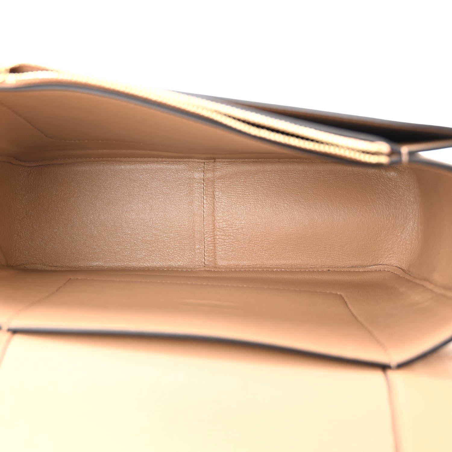 Celine Shiny Smooth Calfskin Medium Frame Shoulder Bag Tan Optic White 5 of 10
