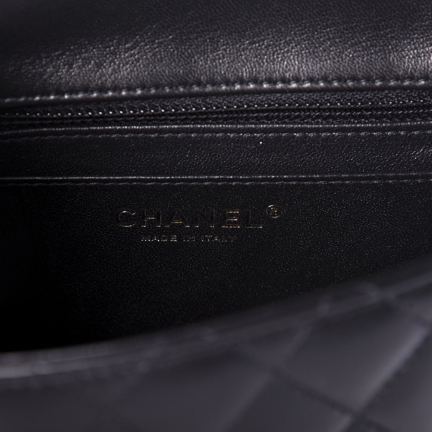 Lambskin Quilted Mini Square Flap Black